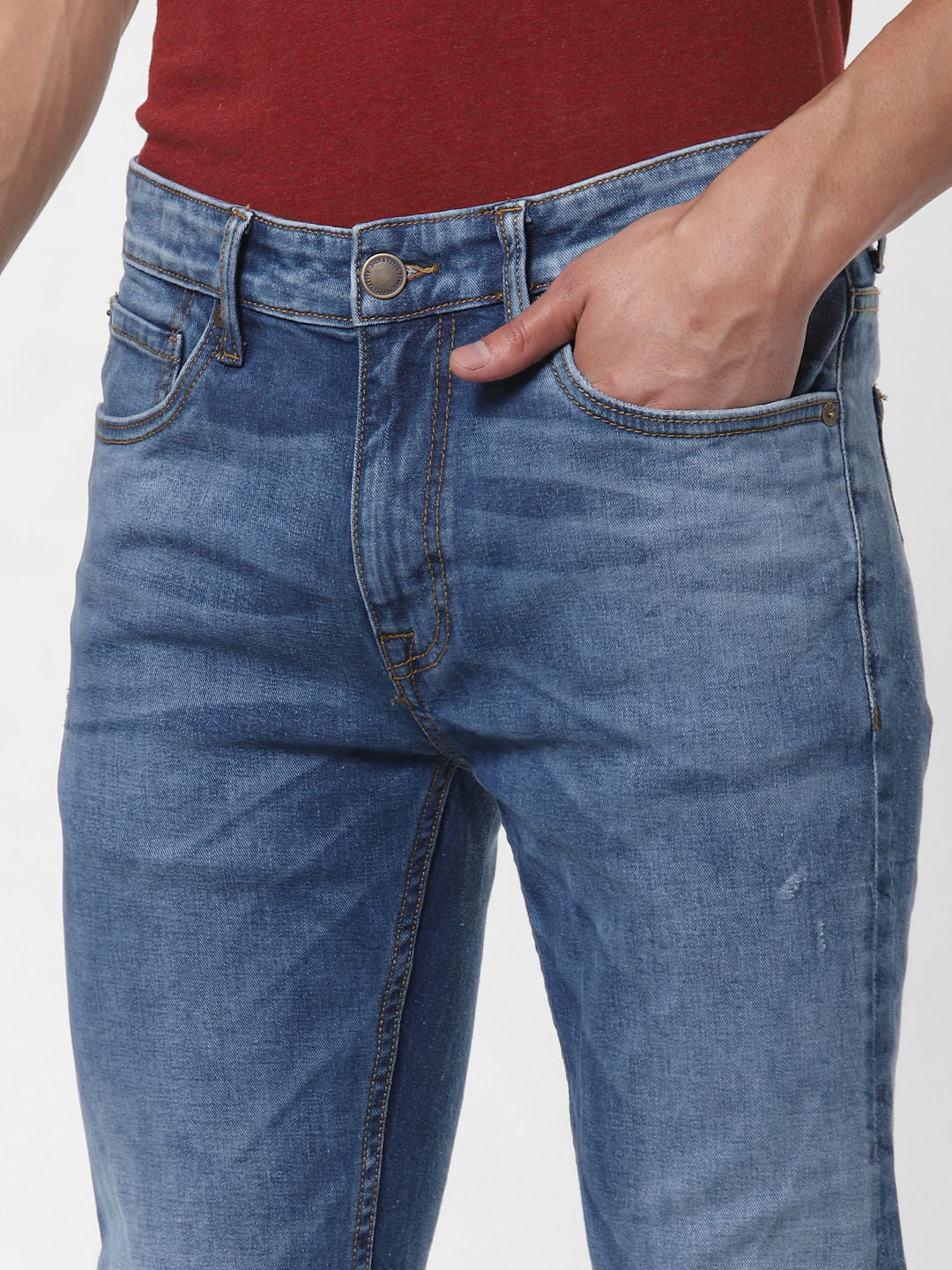 Blue Low Rise Liam Washed Skinny Jeans