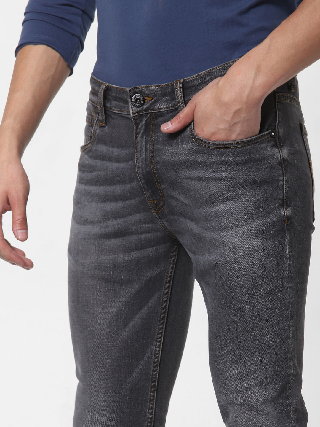 Black Low Rise Ben Washed Skinny Fit Jeans