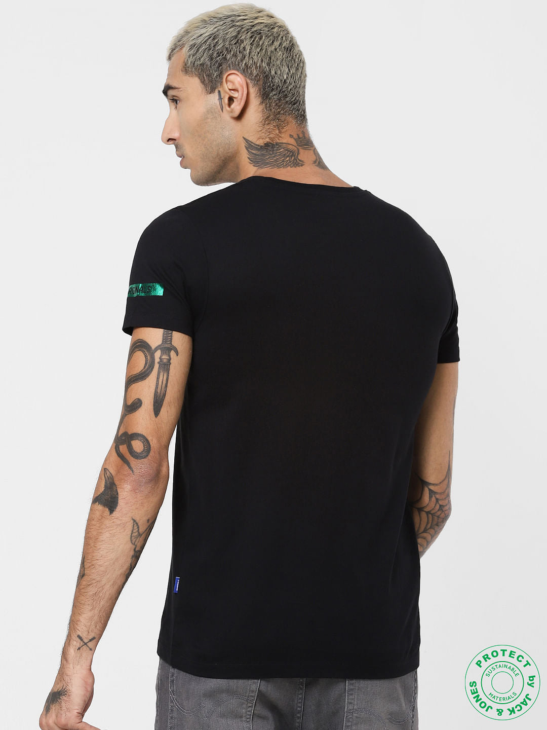 Black Logo Print Crew Neck T-shirt