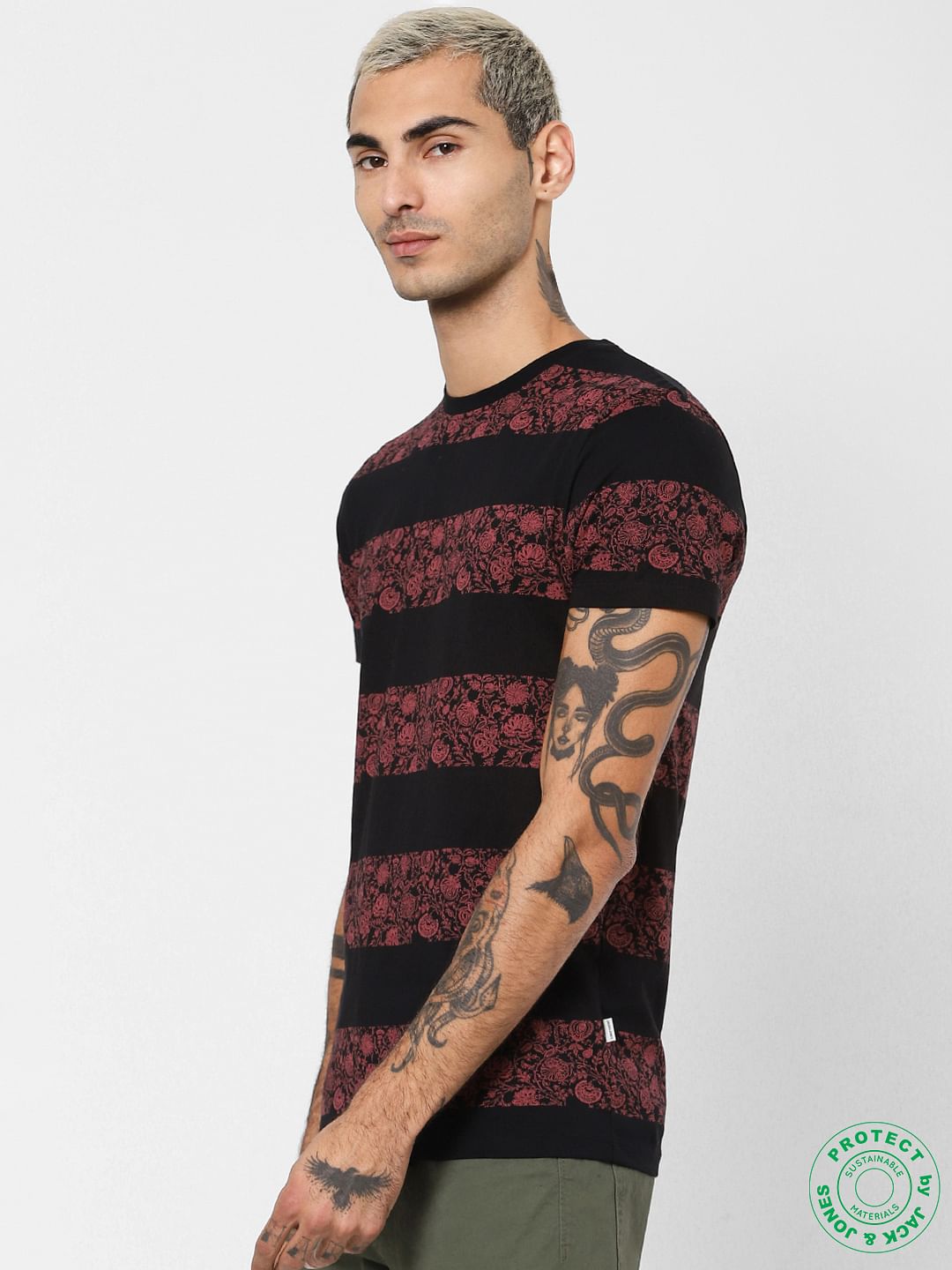 Black Printed Crew Neck T-shirt