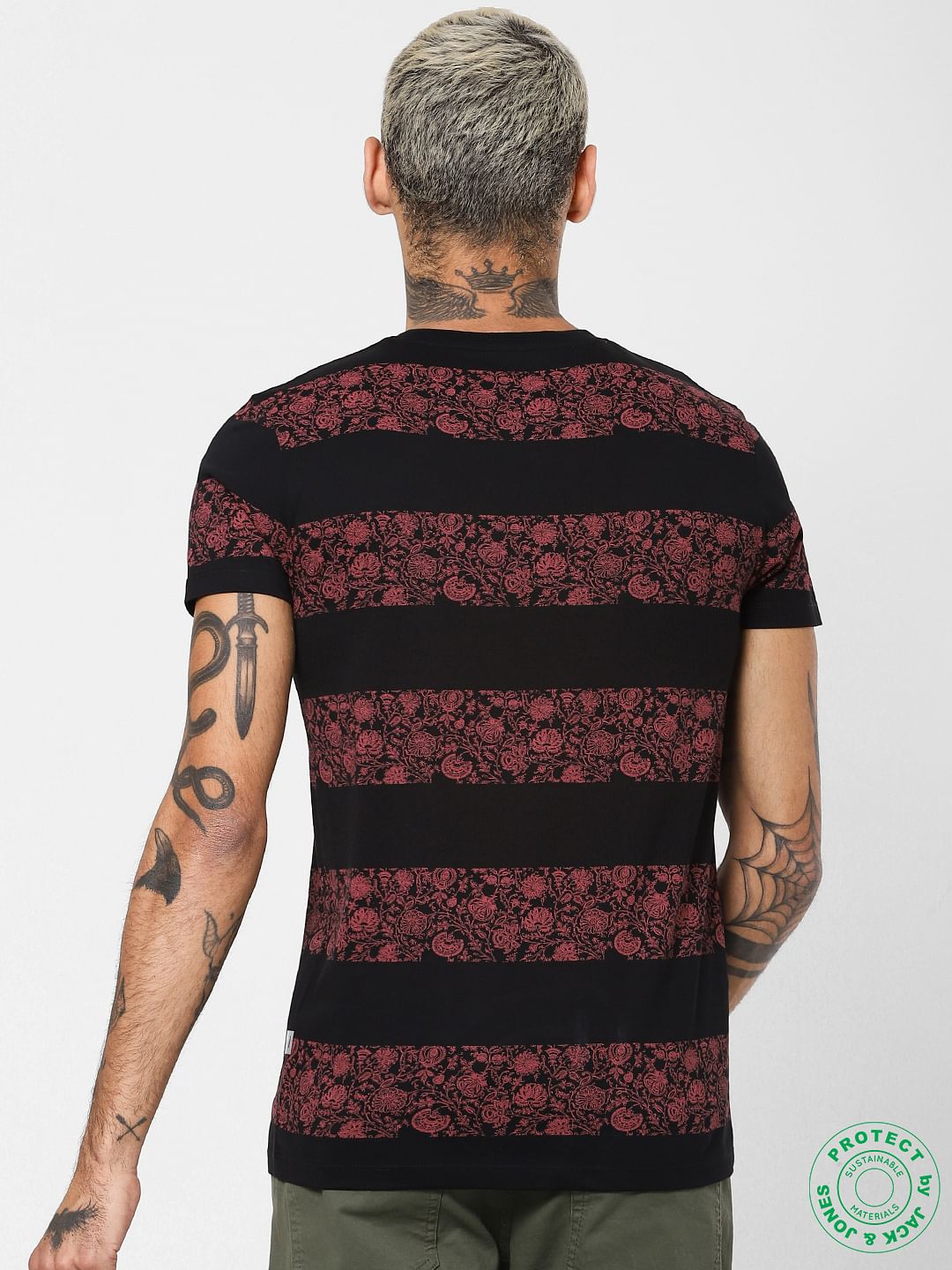 Black Printed Crew Neck T-shirt