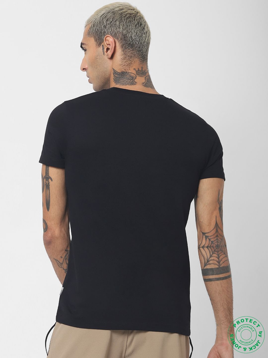 Black Logo Print Crew Neck T-shirt
