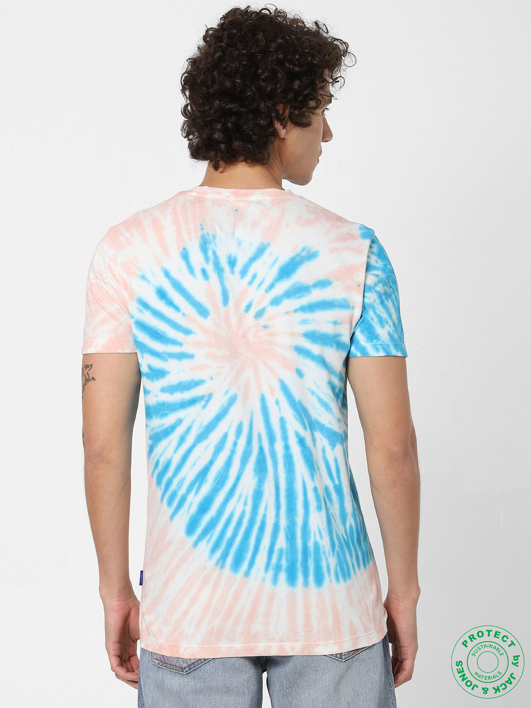 White All Over Print Crew Neck T-shirt