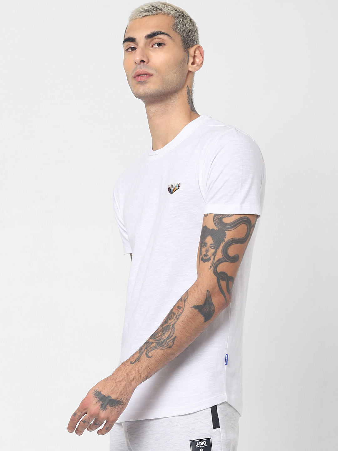 White Printed Crew Neck T-shirt