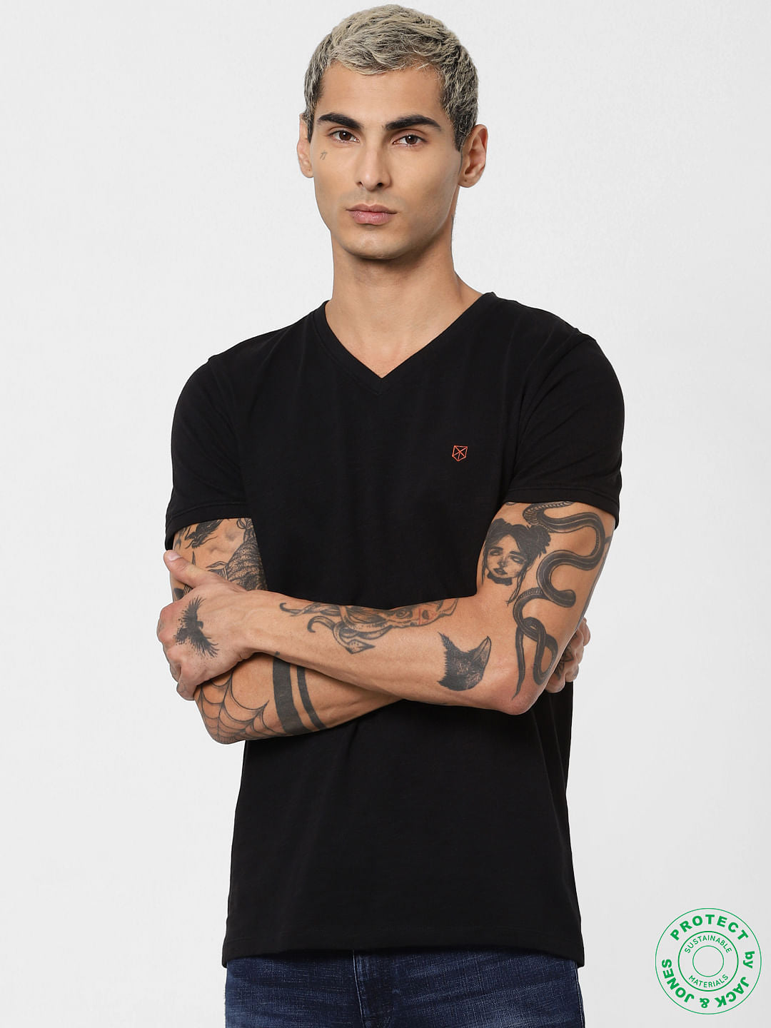 Black V Neck T-shirt