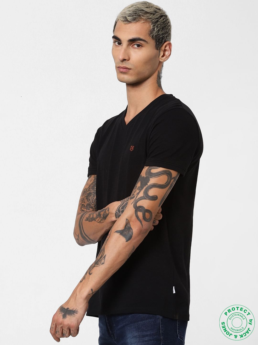 Black V Neck T-shirt