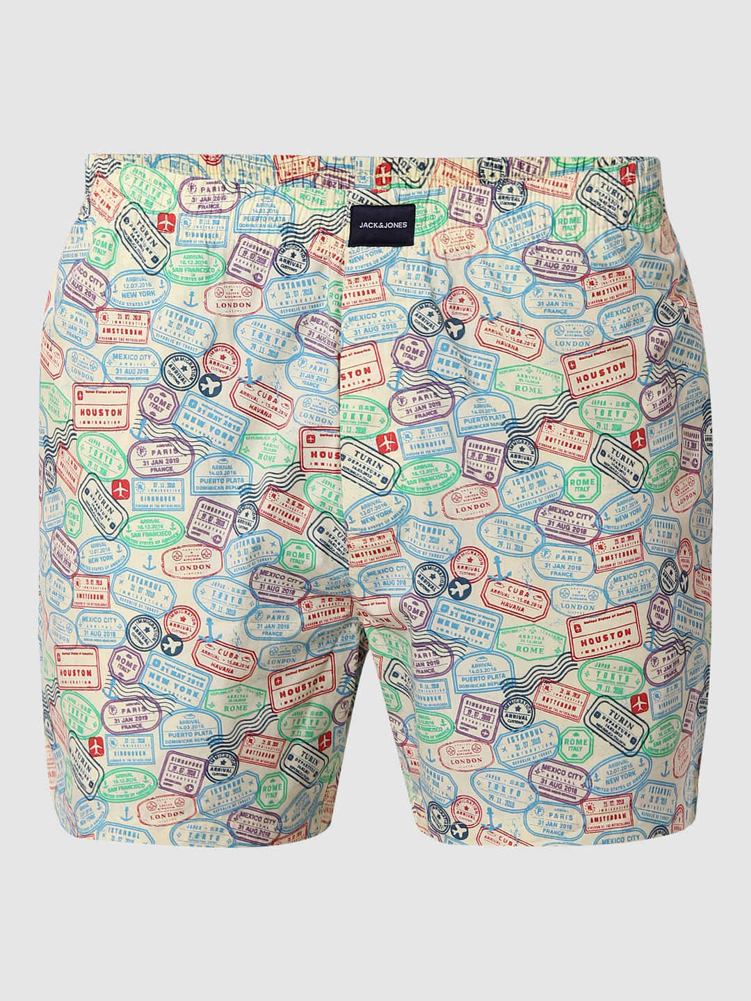Cream Stamp Print Boxers