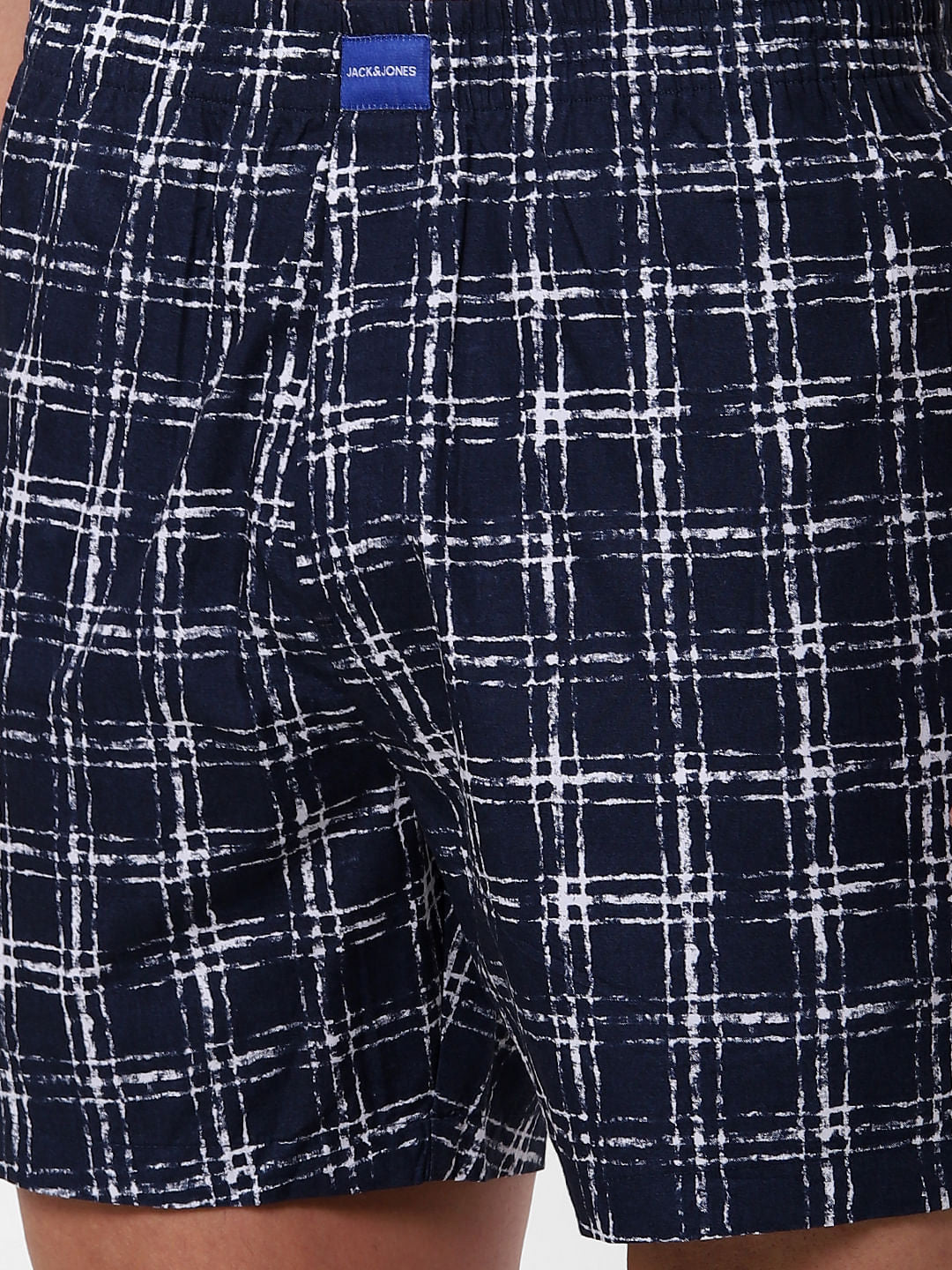 Navy Blue Check Boxers
