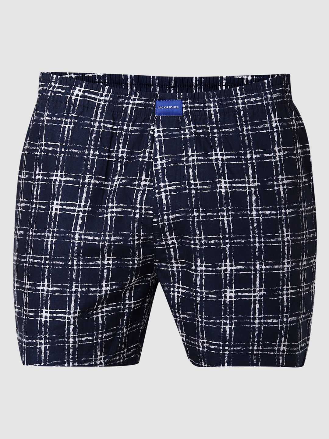 Navy Blue Check Boxers
