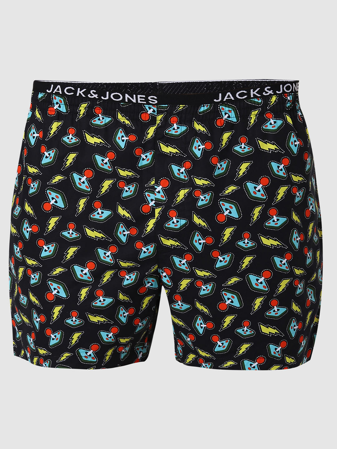 Black Graphic Print Boxers