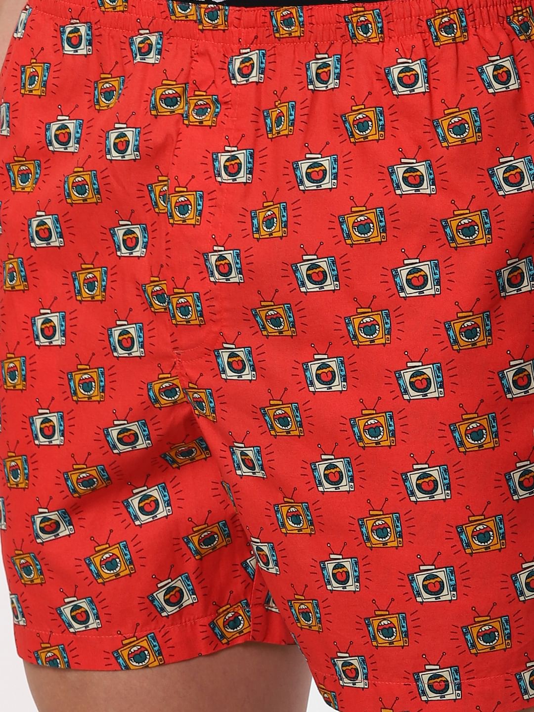 Red Television Print Boxers