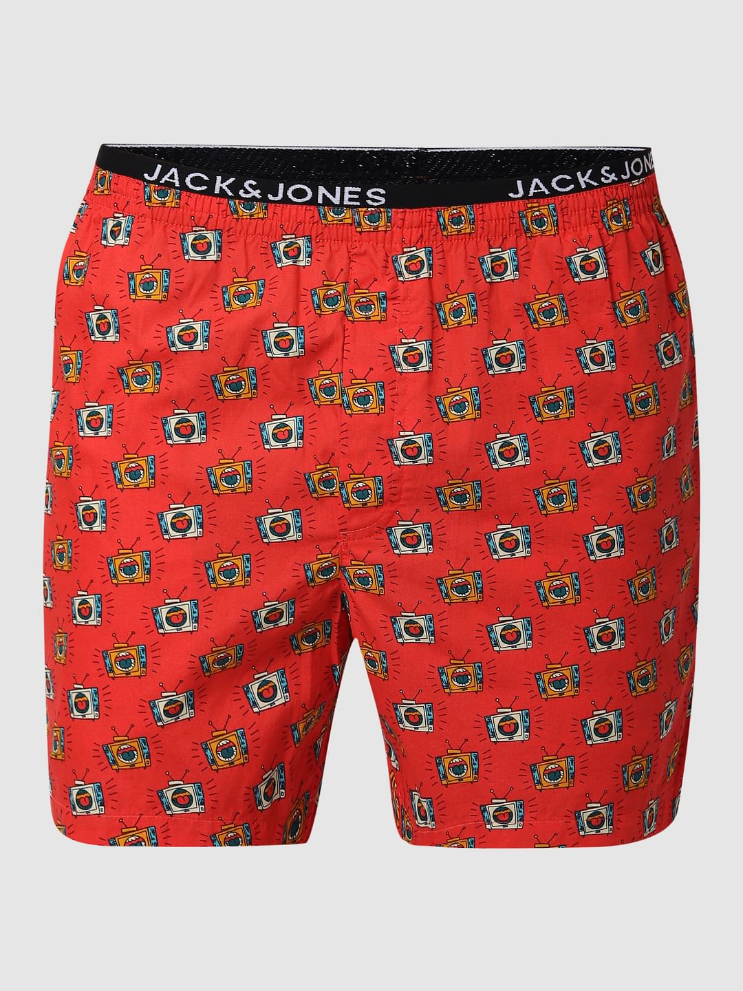 Red Television Print Boxers