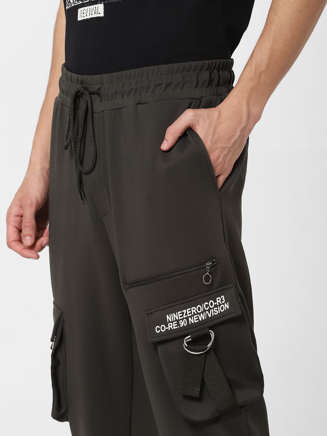 Green Low Rise Drawstring Sweatpants