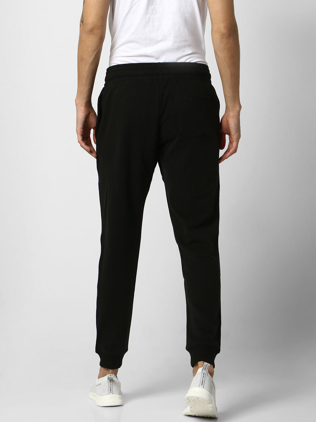 Black Low Rise Logo Print Sweatpants