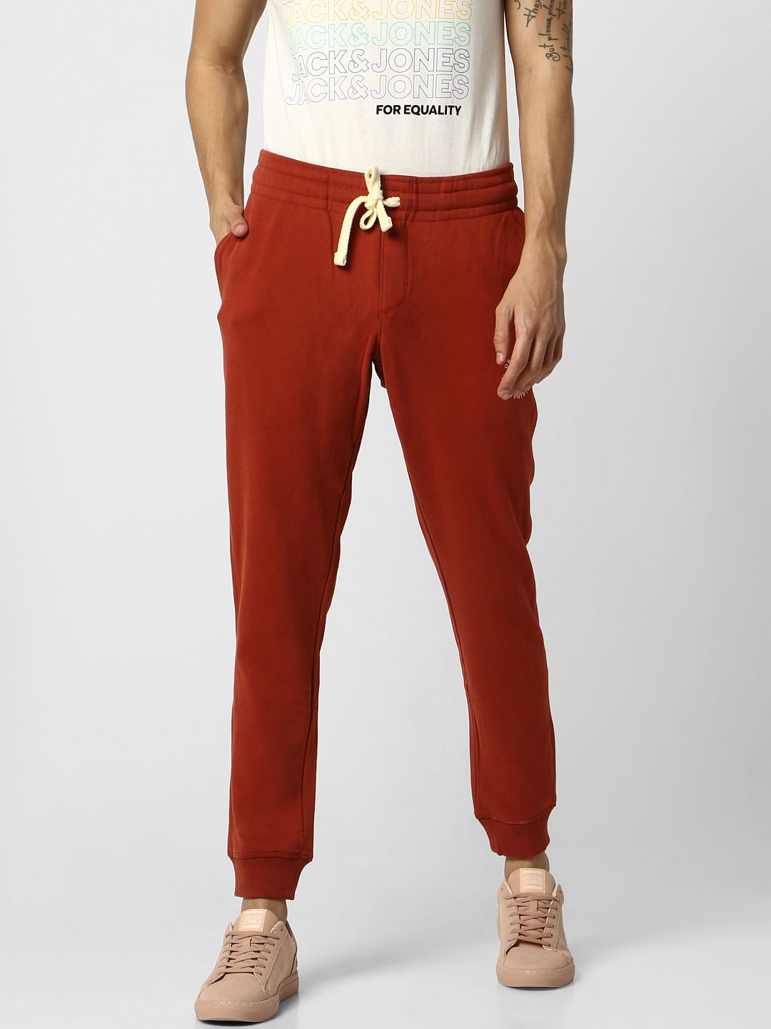 Rust Low Rise Logo Print Sweatpants