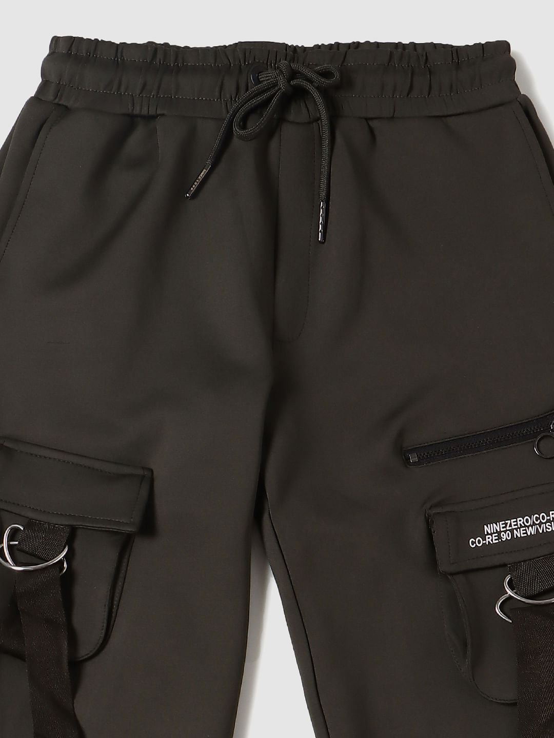 Boys Black Mid Rise Sweatpants