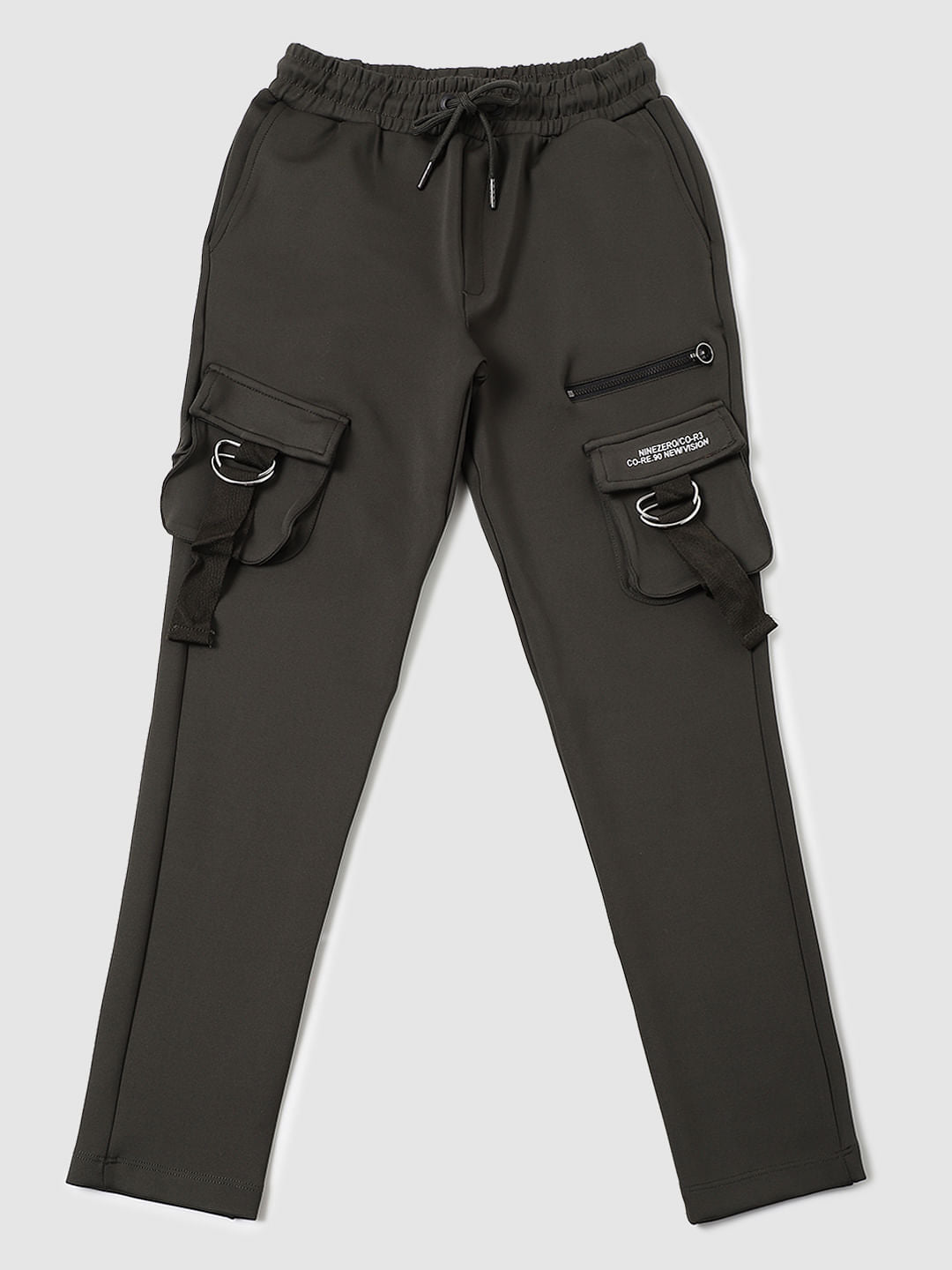 Boys Olive Green Mid Rise Sweatpants