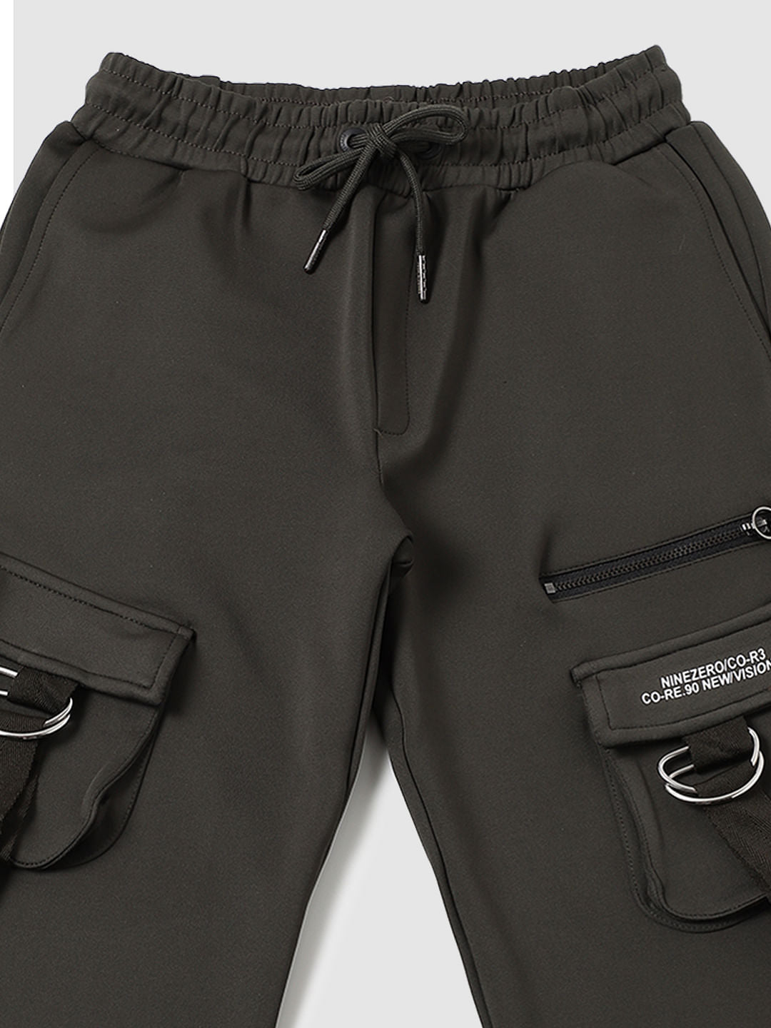 Boys Olive Green Mid Rise Sweatpants