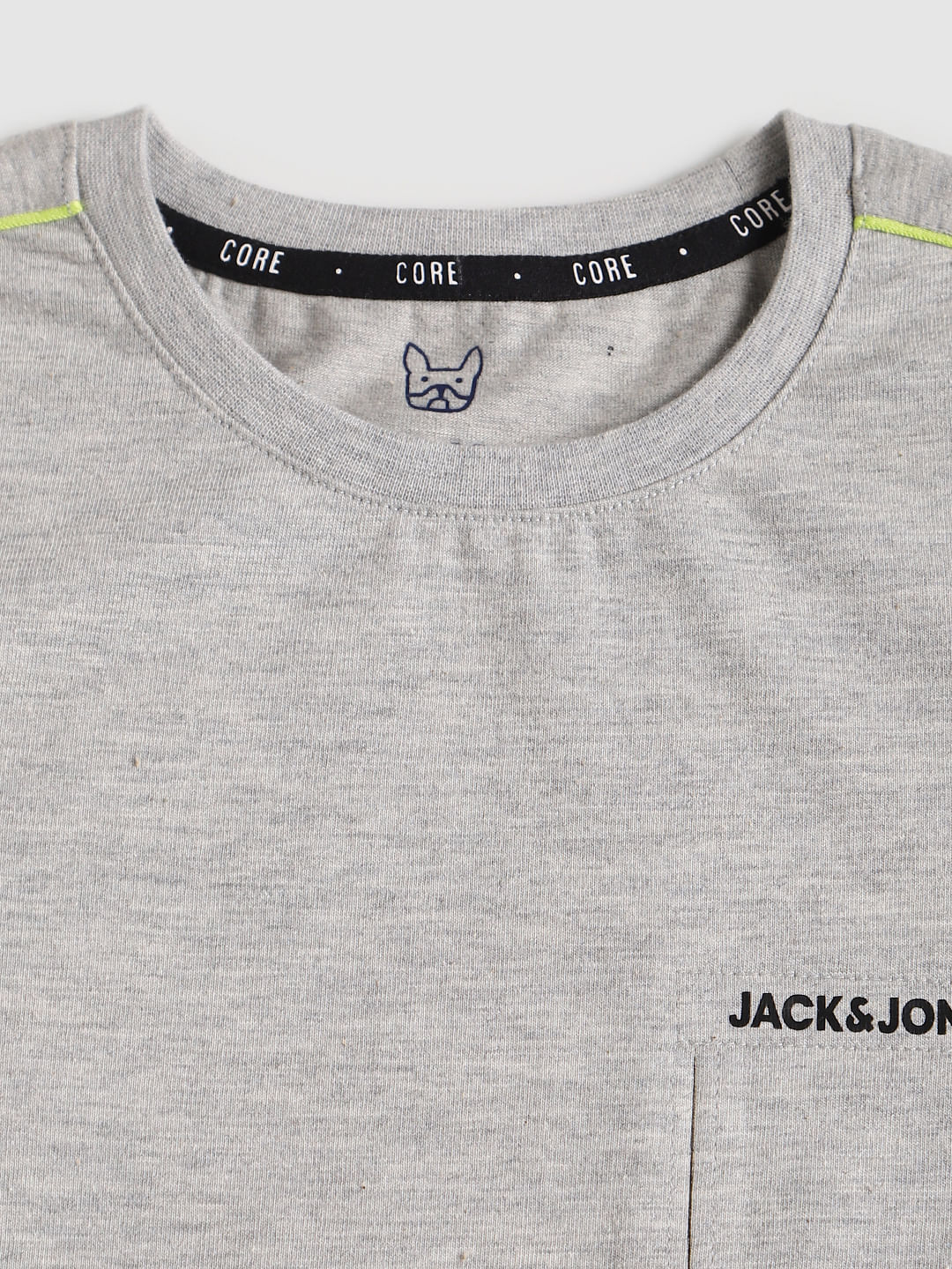 Boys Grey Contrast Tipping Crew Neck T-shirt