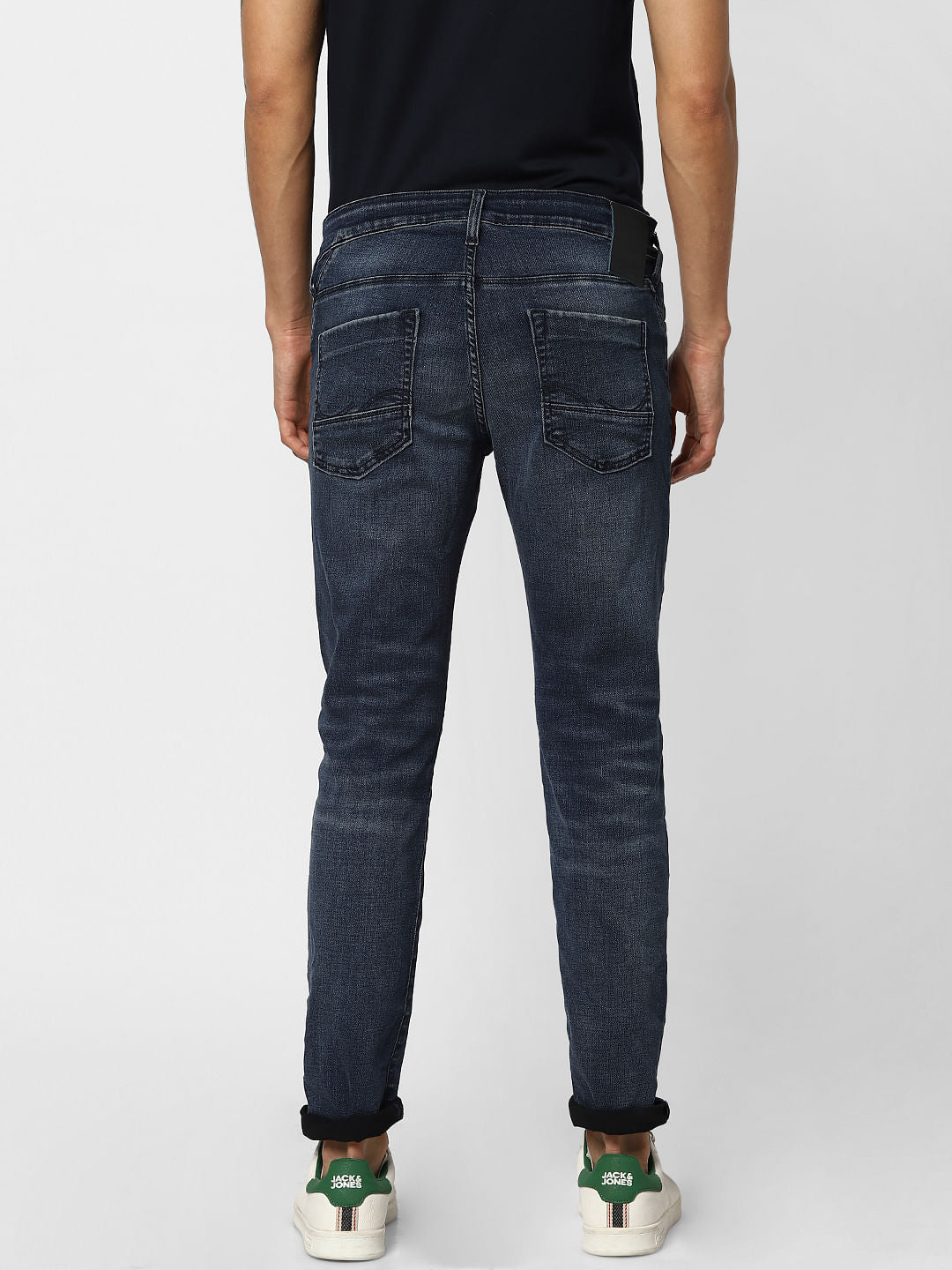 Dark Blue Low Rise Washed Glenn Slim Fit Jeans
