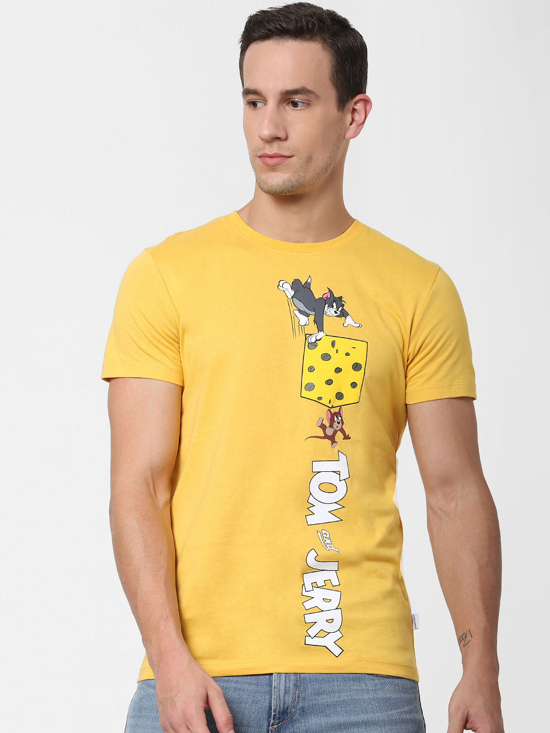 X Tom & Jerry Yellow Printed Crew Neck T-shirt