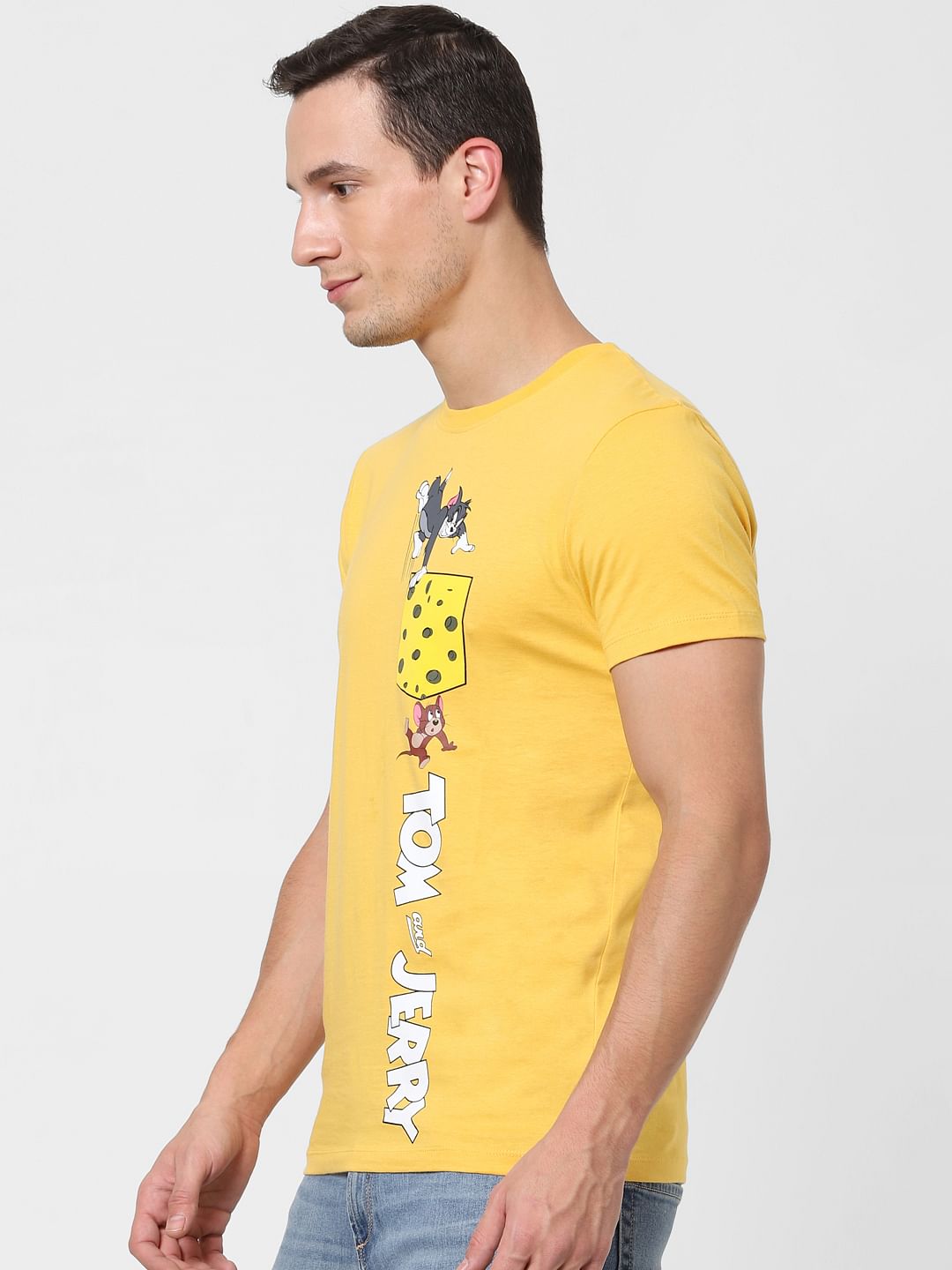 X Tom & Jerry Yellow Printed Crew Neck T-shirt