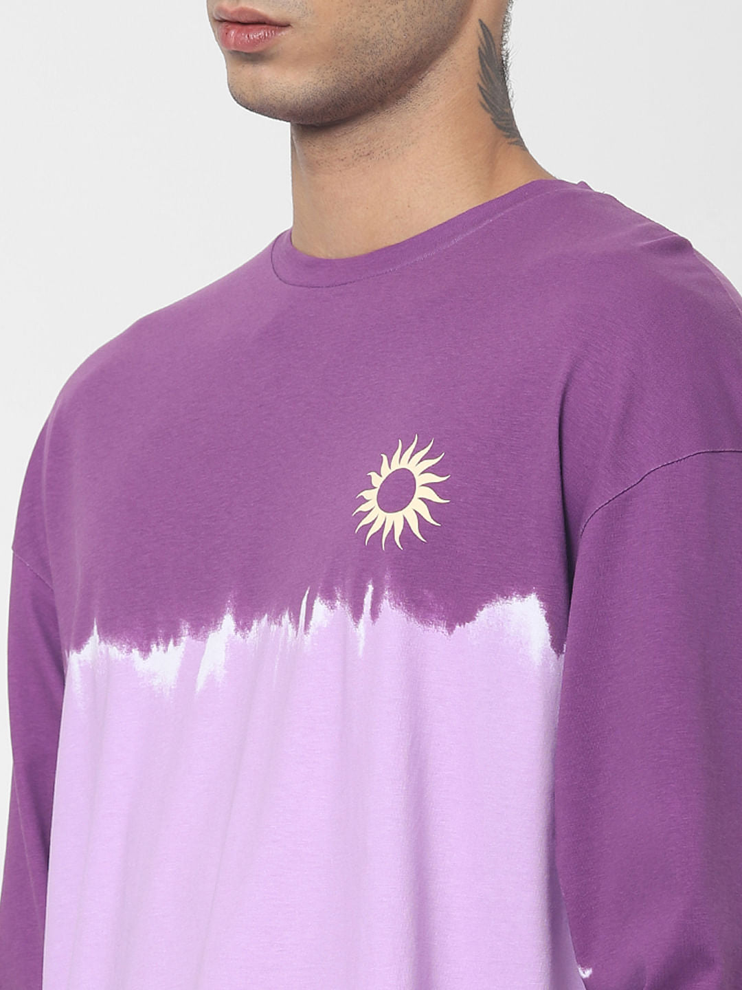 Purple Tie Dye Crew Neck T-shirt