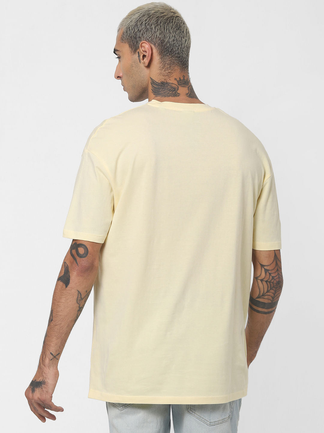 Yellow Graphic Print Crew Neck T-shirt