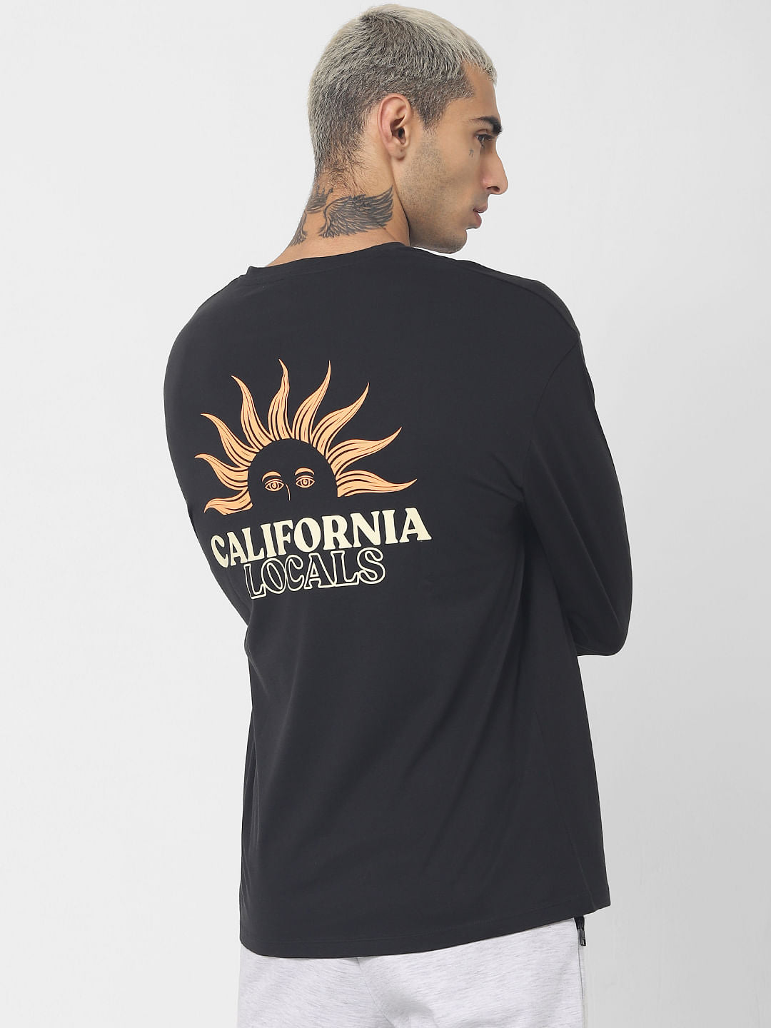 Black Graphic Print Crew Neck T-shirt