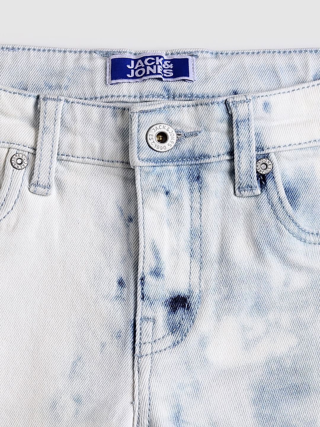 Boys Light Blue Mid Rise Denim Shorts