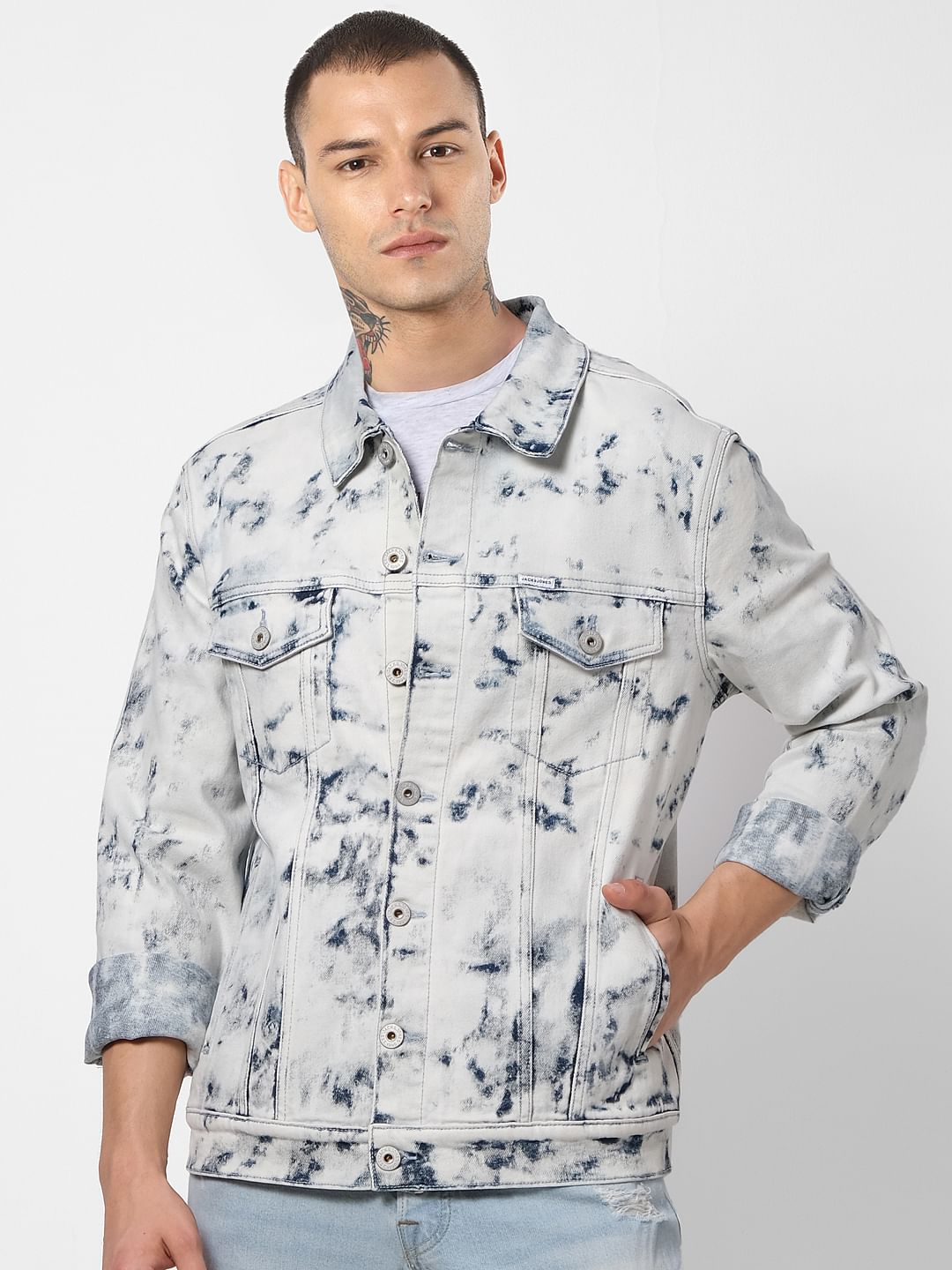 Blue Acid Washed Denim Jacket