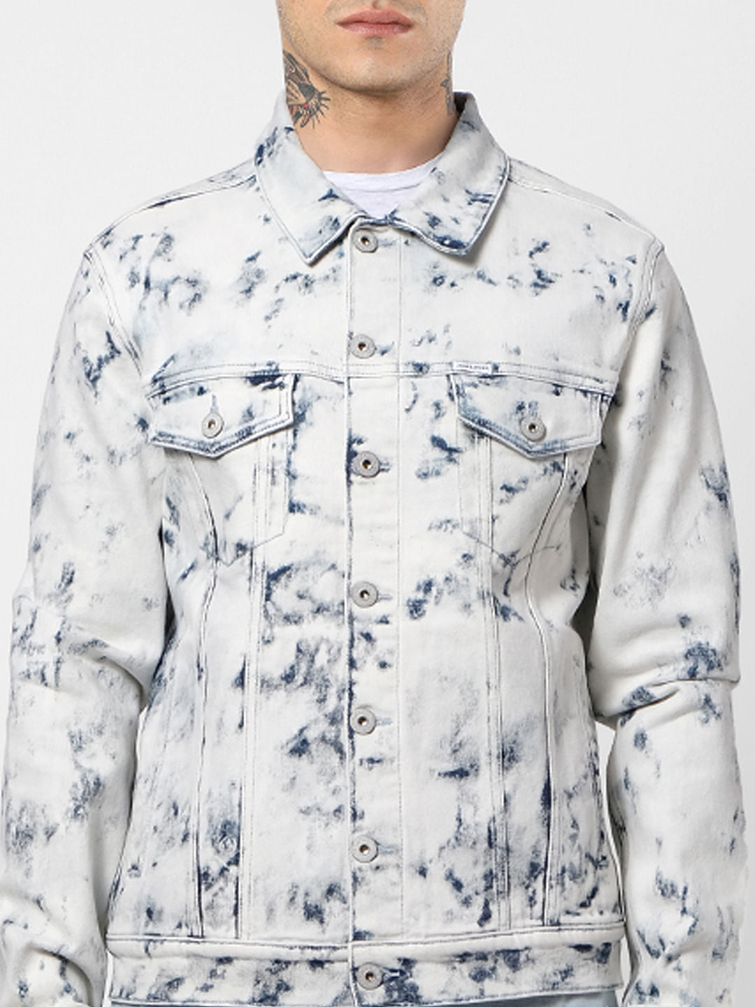 Blue Acid Washed Denim Jacket