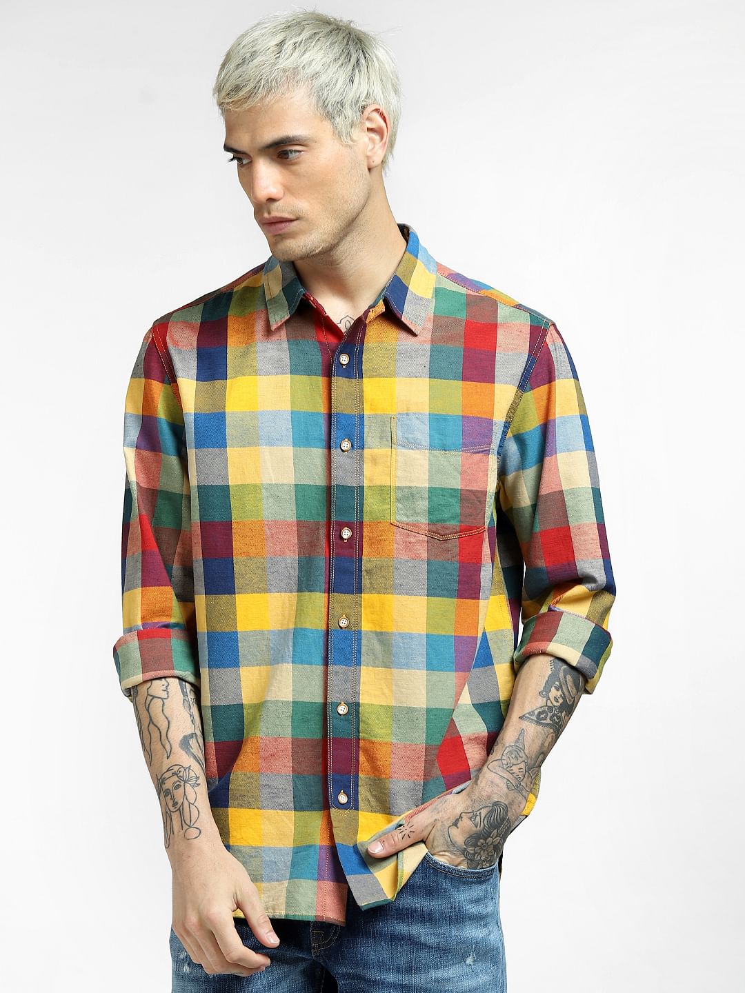 Multi-coloured Check Full Sleeves Shirt