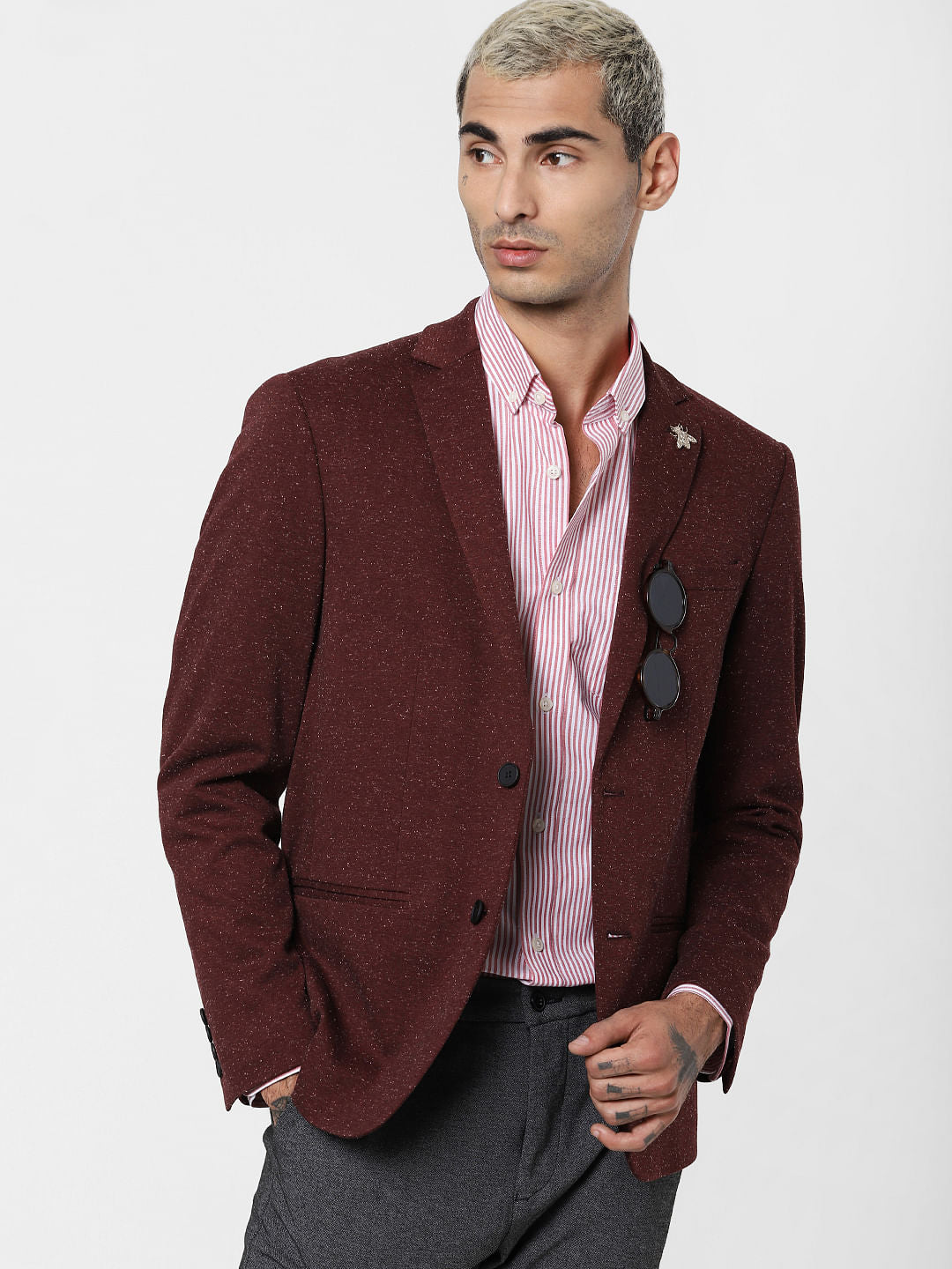 Red Striped Full Sleeves Shirt