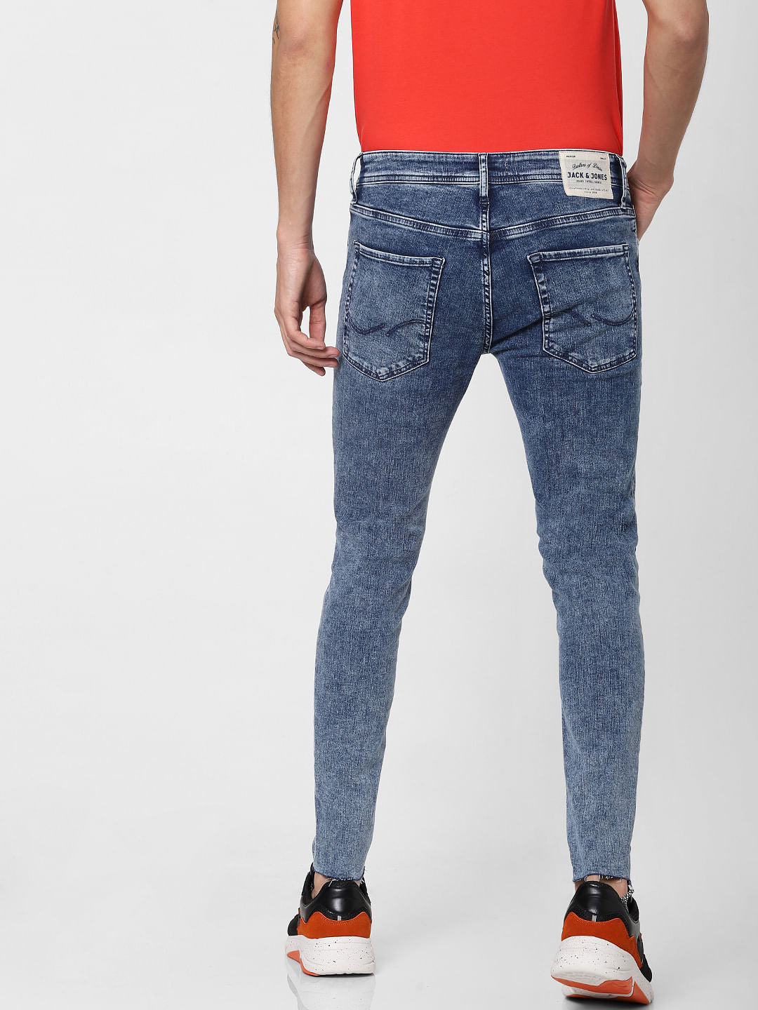 Blue Low Rise Washed Tom Super Skinny Jeans