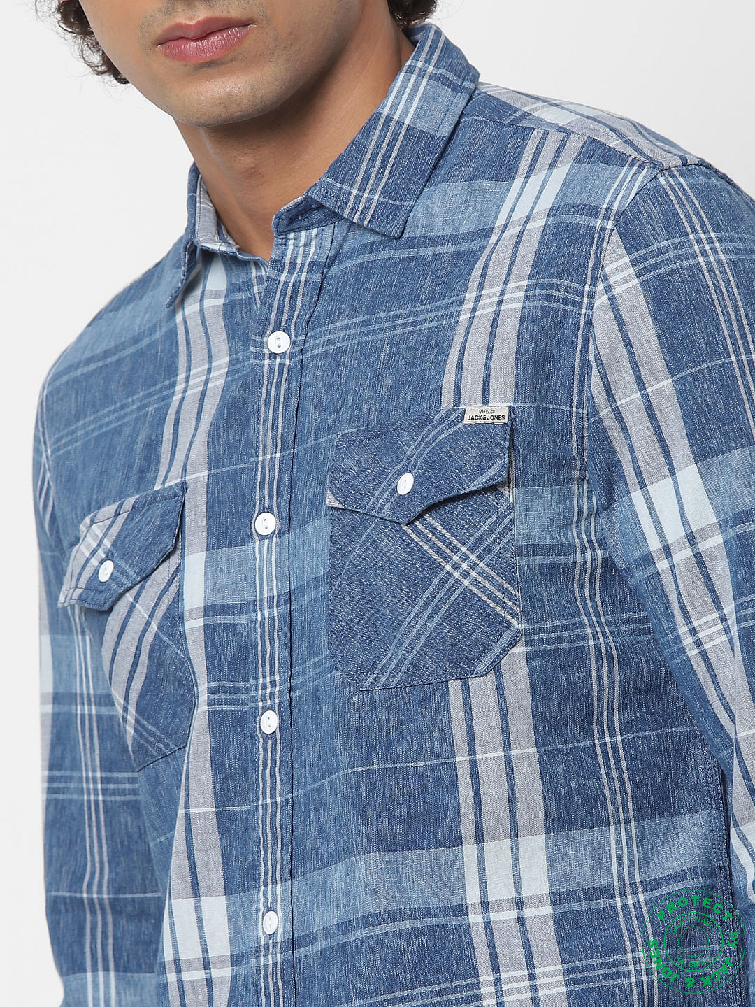 Blue Check Full Sleeves Shirt