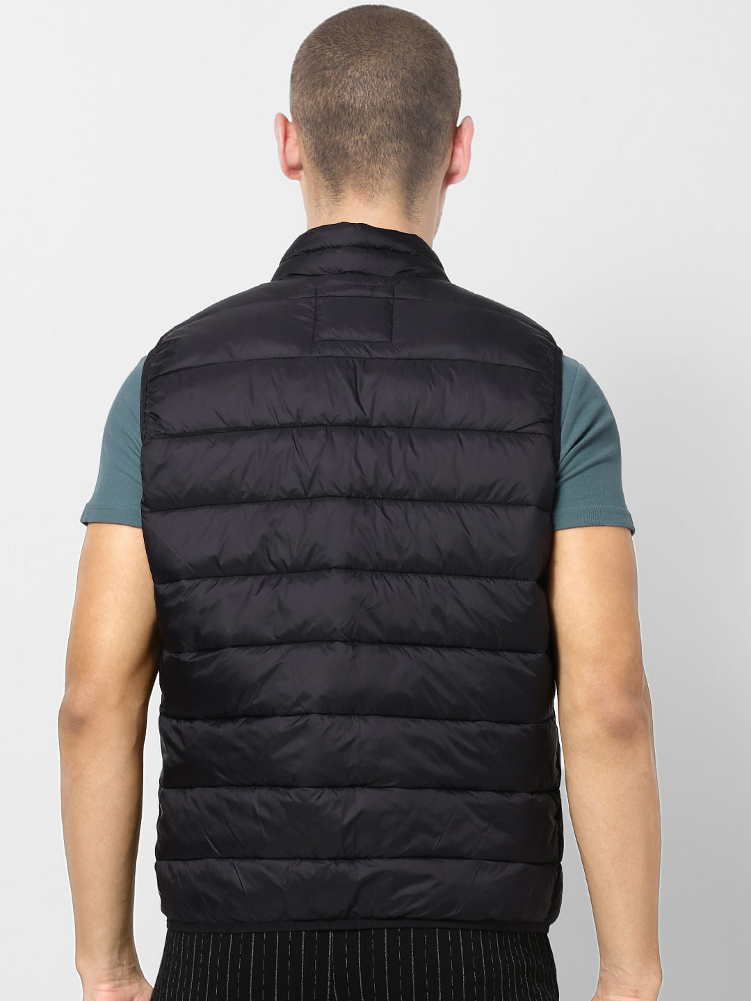 Black Zip-Up Puffer Jacket