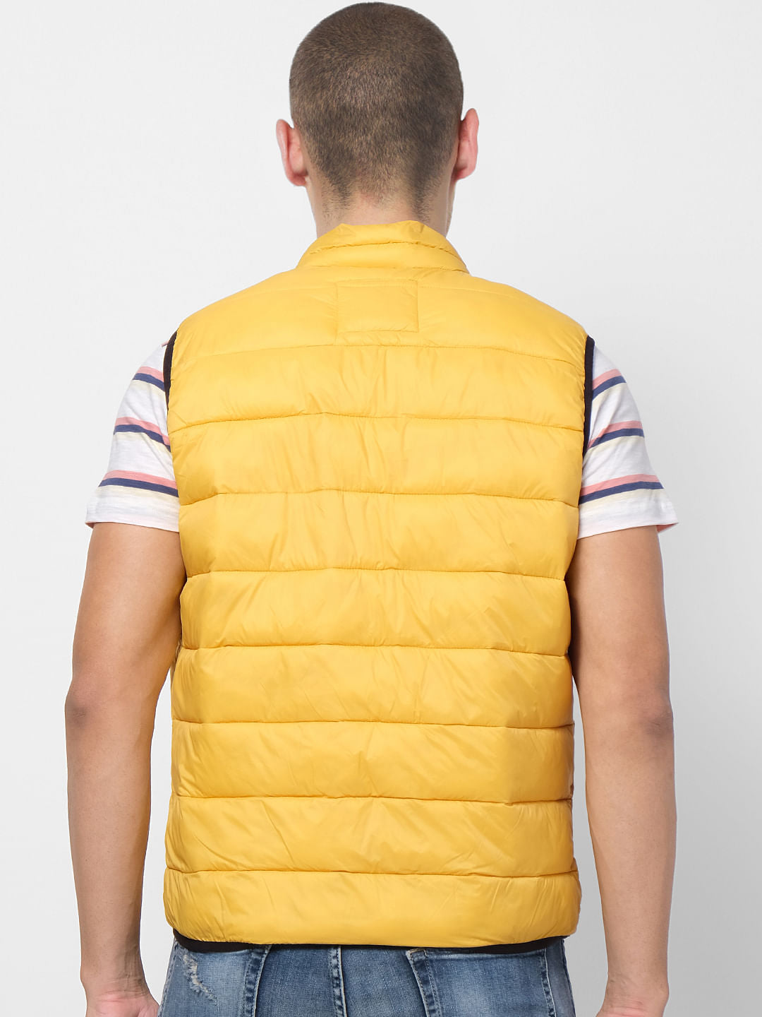 Yellow Zip-Up Puffer Jacket