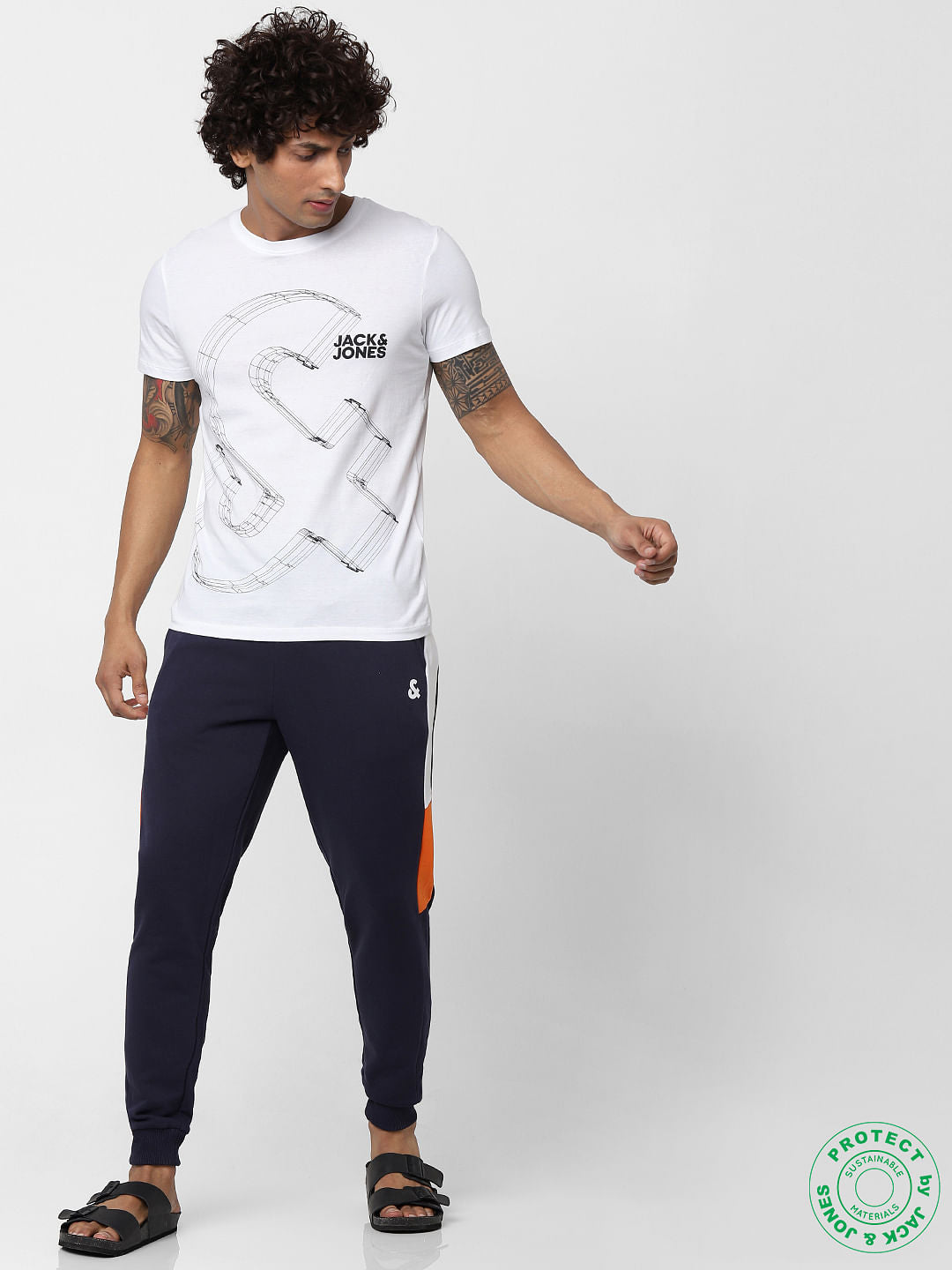 White Graphic Print Crew Neck T-shirt