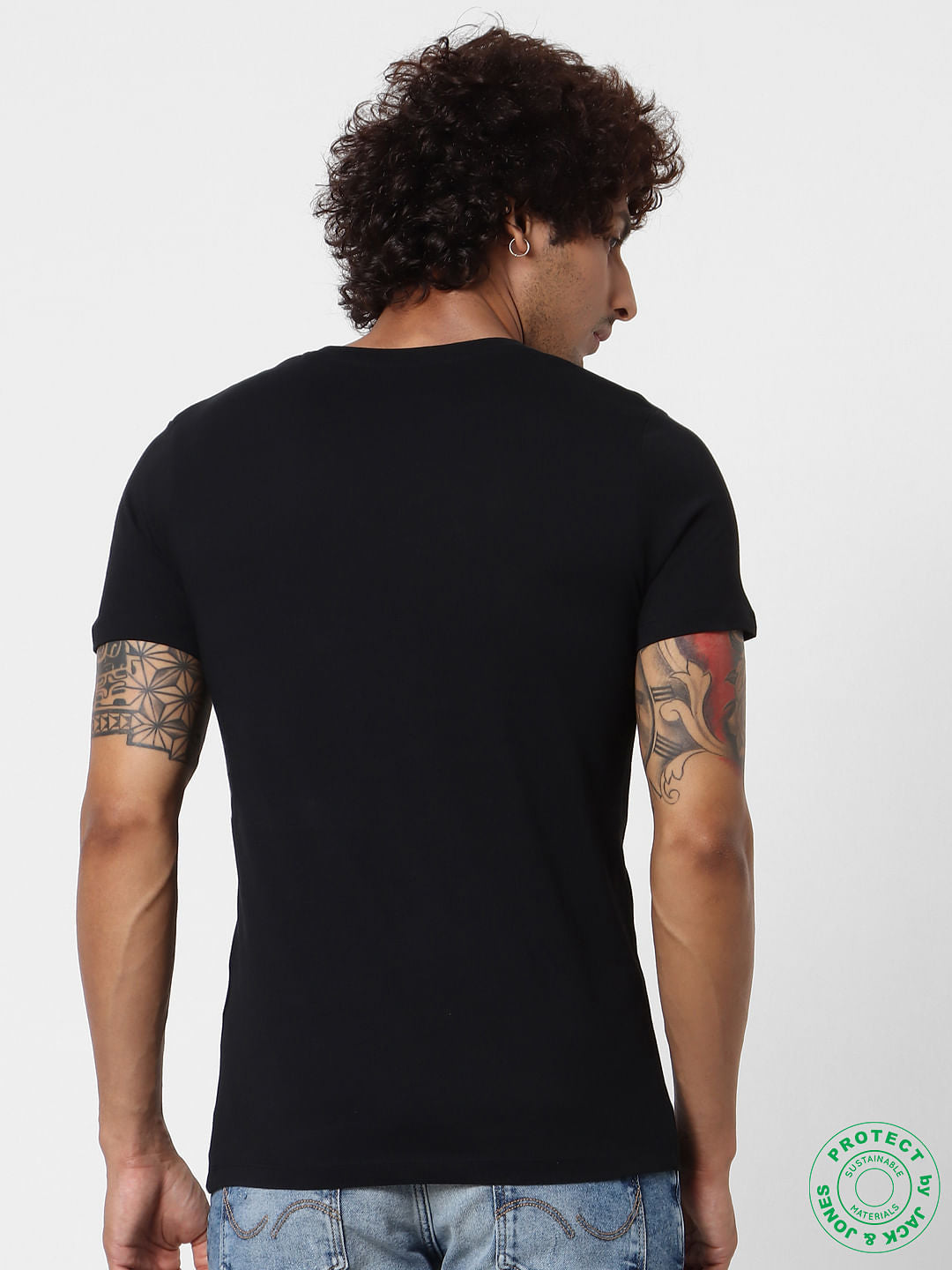 Black Logo Print Crew Neck T-shirt