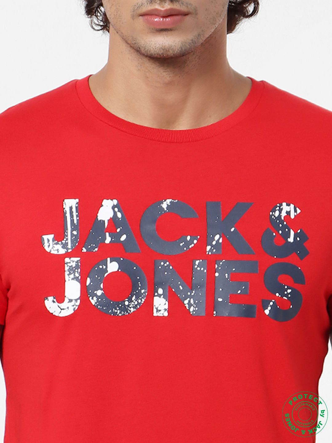 Red Logo Print Crew Neck T-shirt