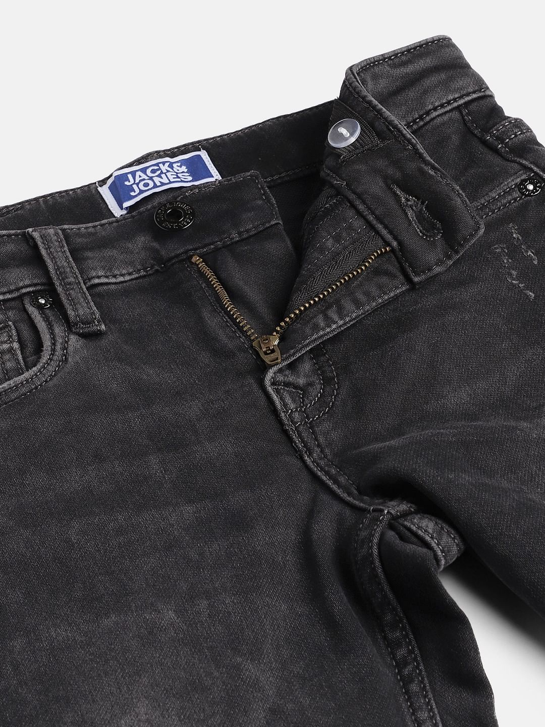 Boys Black Mid Rise Slim Jeans