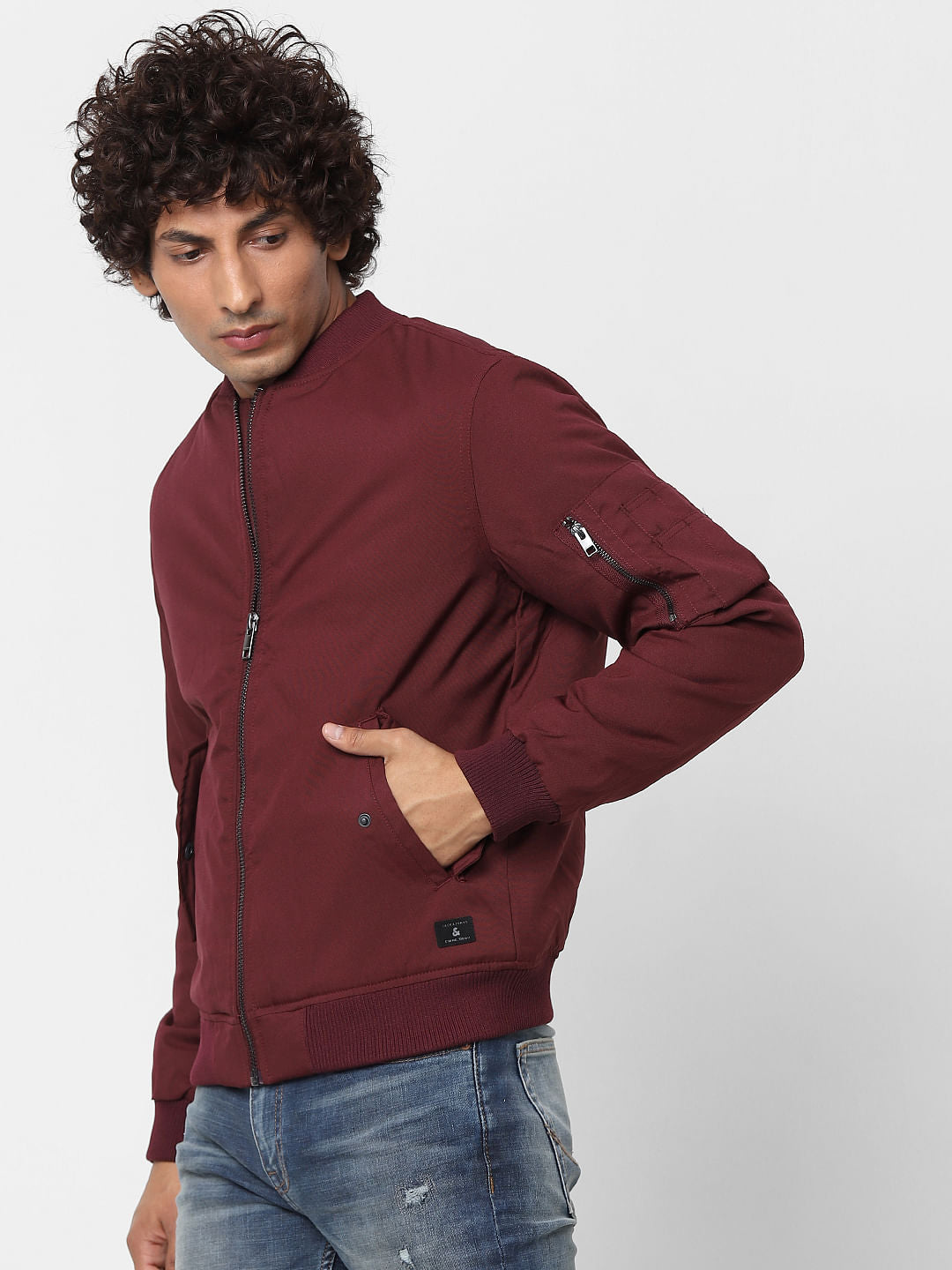 Maroon Bomber Jacket