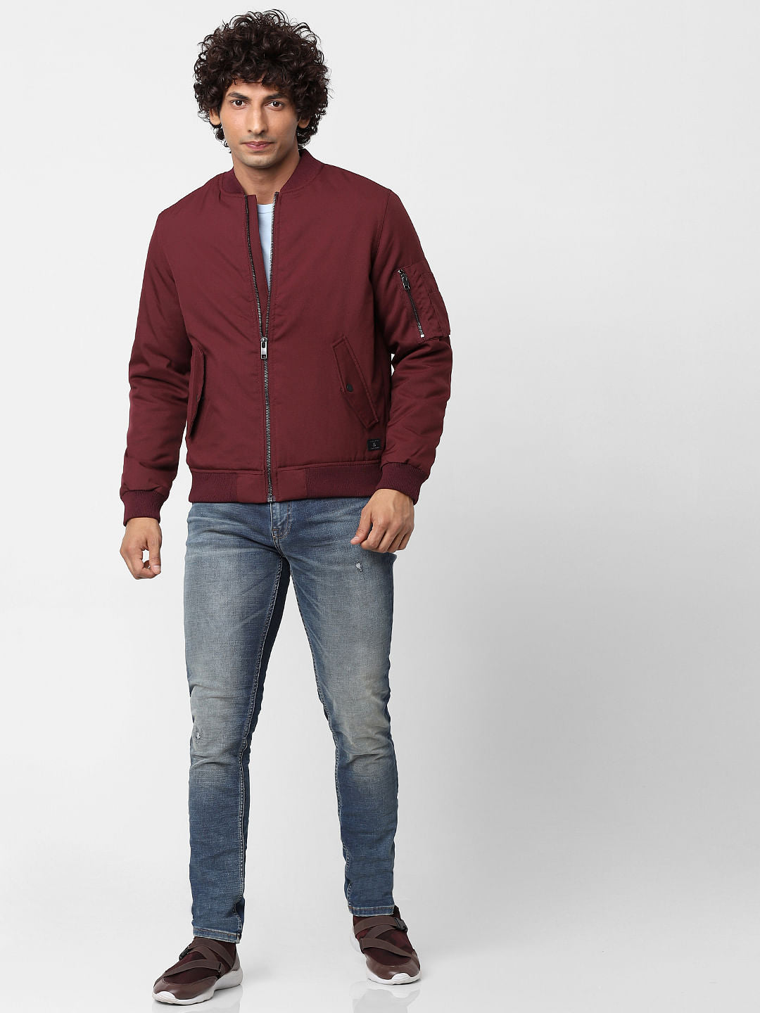 Maroon Bomber Jacket