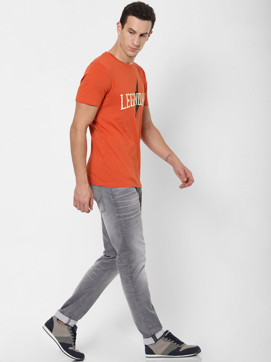 Grey Low Rise Glenn Slim Fit Jeans