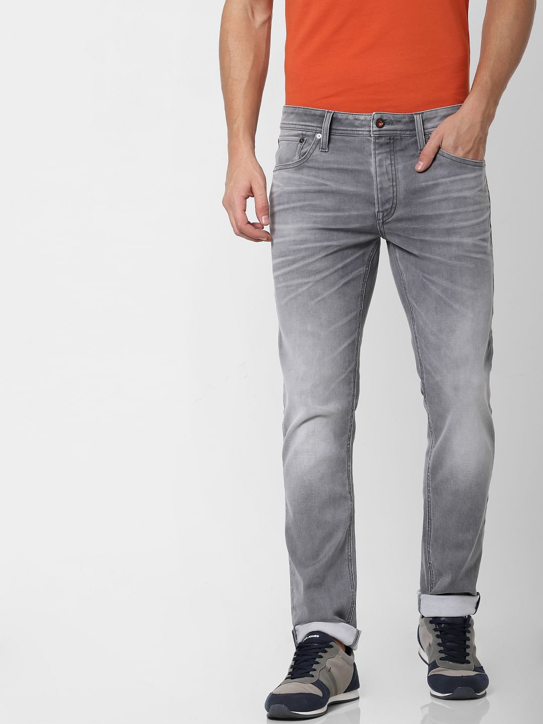 Grey Low Rise Glenn Slim Fit Jeans