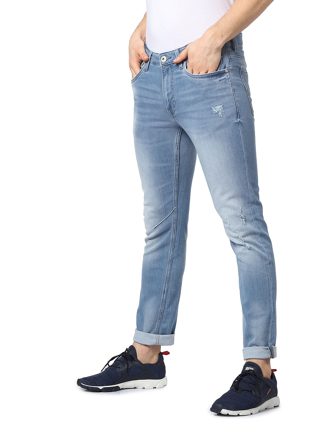 Light Blue Mid Rise Glenn Slim Fit Jeans