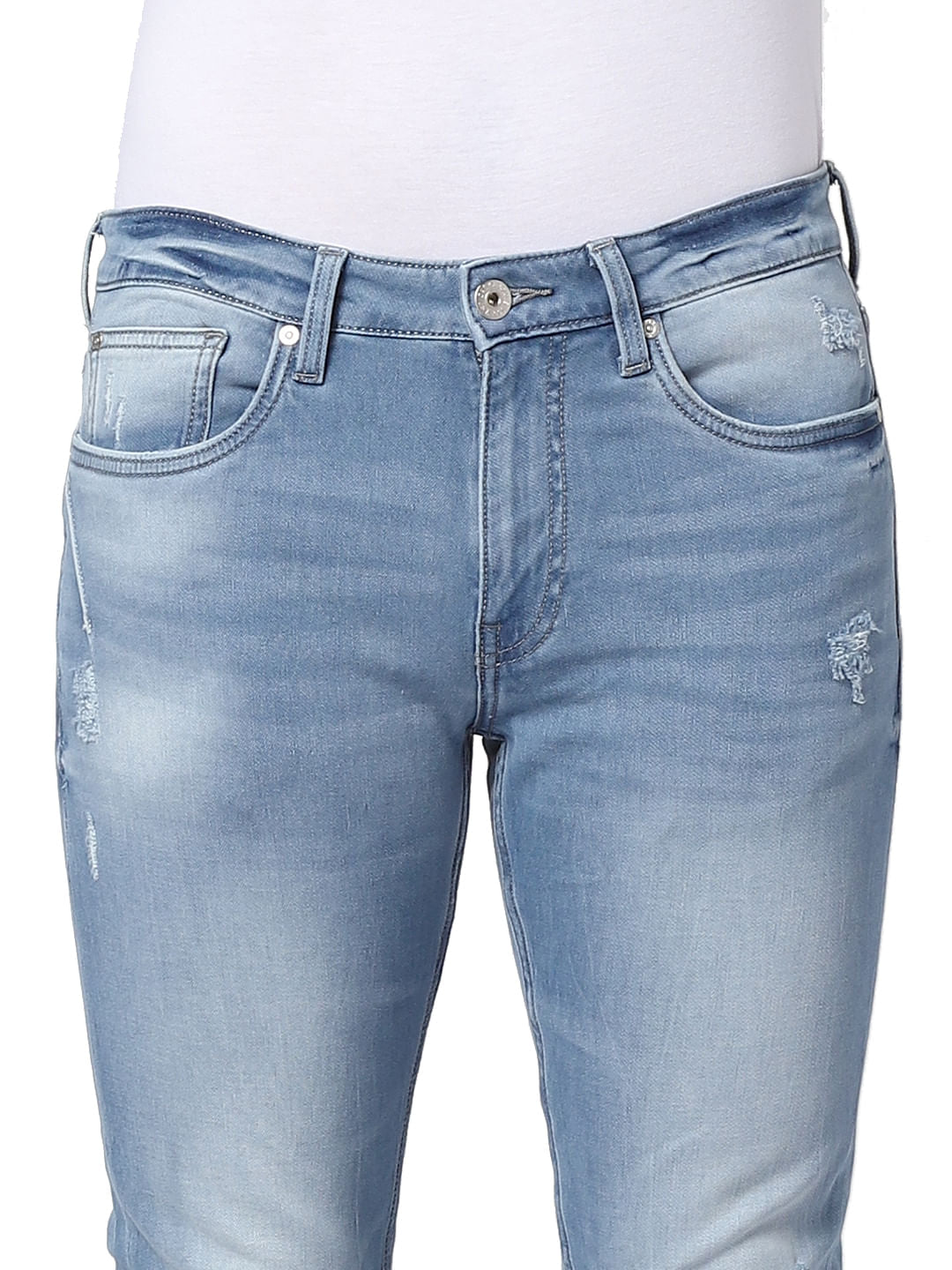 Light Blue Mid Rise Glenn Slim Fit Jeans