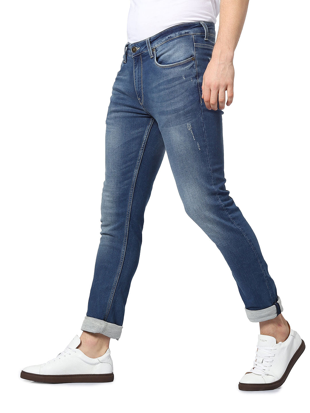 Blue Mid Rise Ben Skinny Jeans