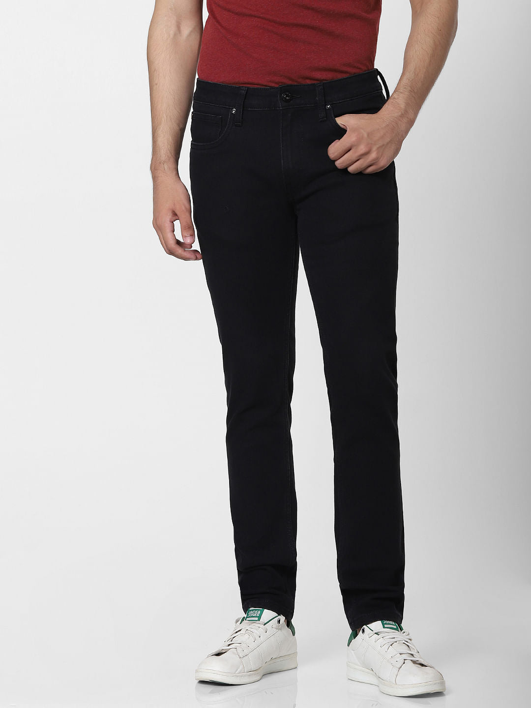 Black Mid Rise Ben Skinny Fit Jeans